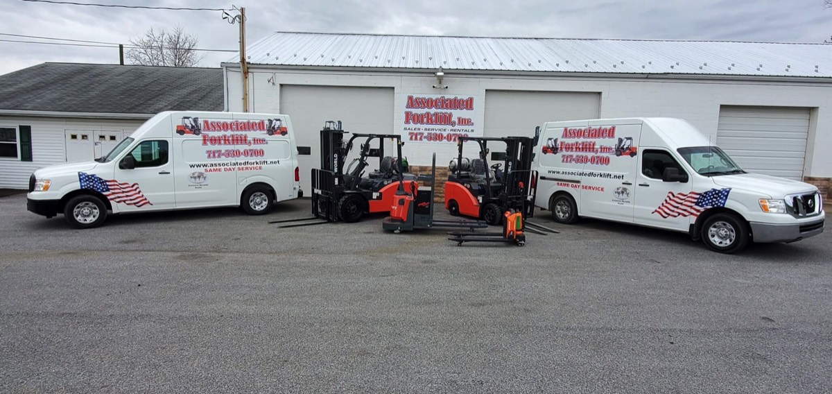 Service vans, forklifts and pallet jacks